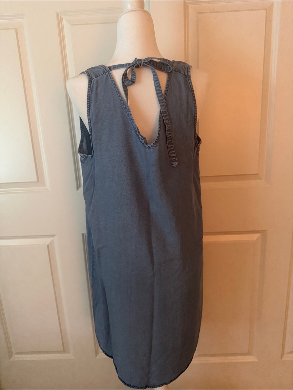 GAP Sleeveless Shift Dress in Chambray - Picture 3 of 4